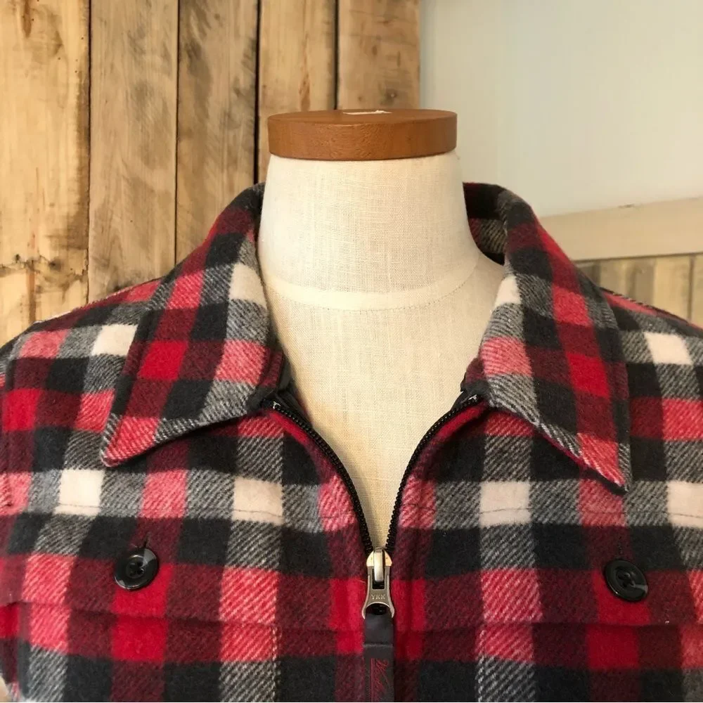 WOOLRICH Plaid Multi Color Thick‎ Zip Up Jacket With Pockets Size Medium